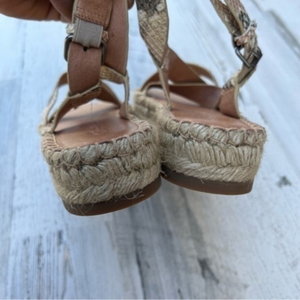Madewell Snake Print Espadrille Platform Sandals - Beige/Tan/Black - Picture 8 of 13